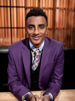 Judge Marcus Samuelsson : Owner of New York City's Red Rooster Harlem restaurant, Marcus Samuelsson has been a guest chef at the White House, cooking for President Barack Obama. In 2011 he was a contestant on The Next Iron Chef: Super Chefs, and he has battled on Iron Chef America. Chopped Junior, Harlem Restaurants, Marcus Samuelsson, Iron Chef, Star Chef, James Beard, Famous Black, Red Rooster, Culinary School