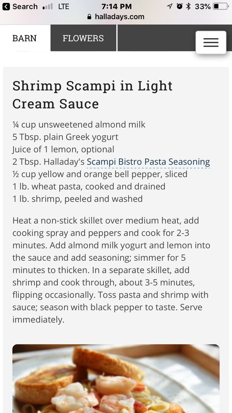 Cream Sauce For Shrimp, Shrimp Cream Sauce For Fish, Cream Sauce For Steak And Shrimp, Shrimp Scampi Cream Sauce, Almond Milk Cream Sauce, White Wine Cream Sauce Seafood, Pasta Seasoning, Wheat Pasta, Orange Peppers