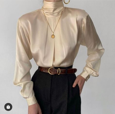 High Collar Blouse, Shirts Streetwear, Stretch Satin Fabric, Bow Blouse, 2023 Fashion, Satin Silk, Collar Blouse, Shop Blouses, High Collar