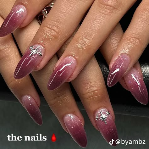 Nessa Nails, Goth Cyberpunk, Nail Education, Concert Nails, Dark Pink Nails, Plum Nails, Ombre Burgundy, Red Gel Nails, December Nails