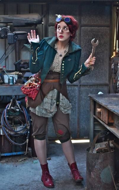 Outfit Ideas Korean Casual, Mechanic Outfit, Mechanic Costume, Steampunk Engineer, Mechanic Clothes, Steampunk Mechanic, Moda Steampunk, Outfit Ideas Korean, Steampunk Woman