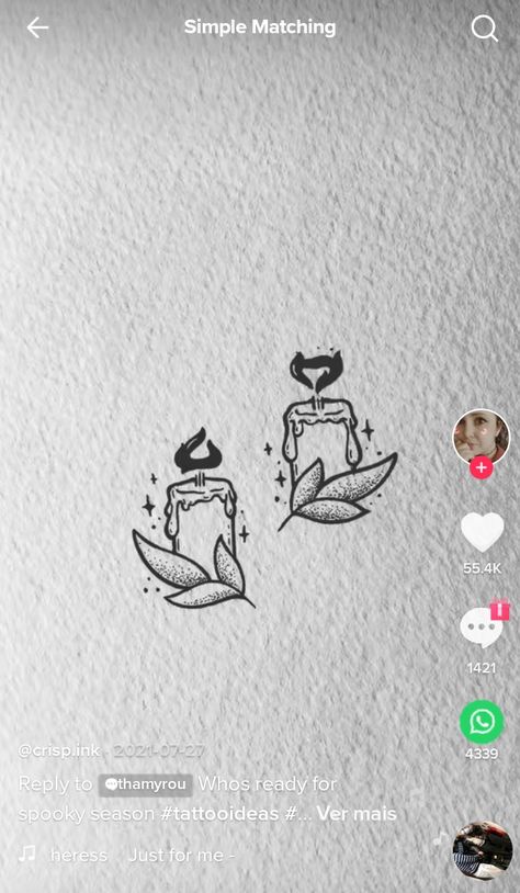 Small Candle Tattoo, Melting Candle Tattoo, Duo Tattoo, Candle Tattoo Design, Luck Tattoo, Candle Drawing, Candle Tattoo, Small Doodle, Small Pretty Tattoos