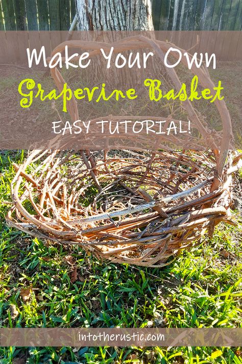 Get this super EASY tutorial for any beginner to tackle making their very own grapevine basket. I was a complete beginner, and I was able to make this gigantic basket in no time at all! Check out my step-by-step process, with included video tutorial. Follow me on Pinterest for more great diy ideas :) Grapevine Baskets Diy, Grape Vine Basket Weaving, Grapevine Basket, Diy Videos Tutorials, Basket Case, Diy Basket, Handmade Baskets, Easy Tutorial, Rustic Diy