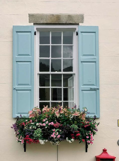 Window Flower Boxes, Patio Refresh, Cottage Core Home, Victorian Windows, Window Box Garden, Cottage Windows, House Window Design, Box Garden, Window Box Flowers