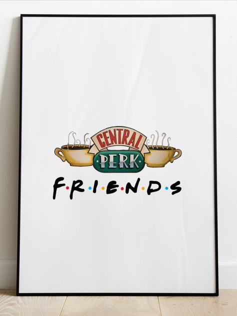 Central Perk Poster, Friends Series Poster, Tattoo Tv Shows, Hippie Drawing, Central Perk Logo, Friends Cafe, Series Poster, Friends Poster, Friends Tv Series