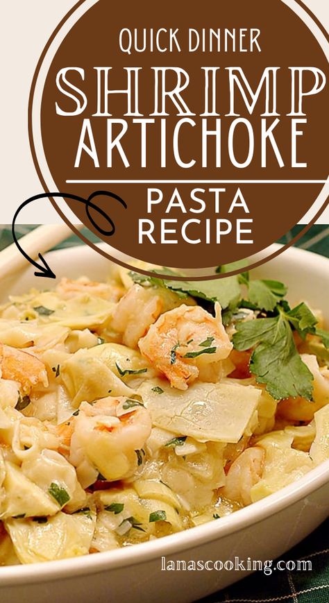 Shrimp and Artichoke Pasta - fresh shrimp and artichoke hearts combine with creamy garlic noodles in this easy and quick dinner dish. Pizza Recipes With Artichokes, Shrimp Artichoke Pasta Recipes, Pasta Recipes With Artichoke Hearts, Shrimp Artichoke Recipes, Shrimp And Artichoke Recipes, Artichoke Hearts Pasta, Recipes With Artichoke Hearts, Shrimp Artichoke Pasta, Clean Earing