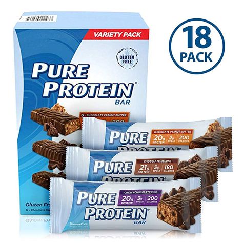 Pure Protein High Protein Bars feature the winning combination of high-quality protein and great taste. The delicious Chewy Chocolate Chip, Chocolate Deluxe and Chocolate Peanut Butter bars are all loaded with 20 grams of protein to help fuel your busy day.  #groceries #groceriesonline #store #groceryshopping #groceryonabudget #ideas #food #products #organic #diy #supermarket #savemore #gourmetfood #drinks #shop #ubuy #bestseller Pure Protein Bars, Snacks Packaging, Bars Healthy, Healthy Protein Bars, Best Protein Bars, High Protein Bars, Chocolate Chip Bars, Peanut Butter Chocolate Bars, Pure Protein