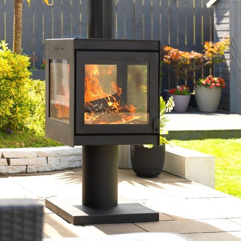 Outdoor Wood Burning Stove, Free Standing Fireplace, Outdoor Wood Burner, Coffee Nooks, Standing Fireplace, Inset Stoves, Electric Stove Fire, Double Sided Stove, Fireplace Beam