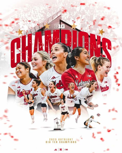 Volleyball Nebraska, Nebraska Volleyball, Volleyball Posters, Volleyball Wallpaper, Nebraska Huskers, Volleyball Pictures, Dream School, Big Ten, Women Volleyball