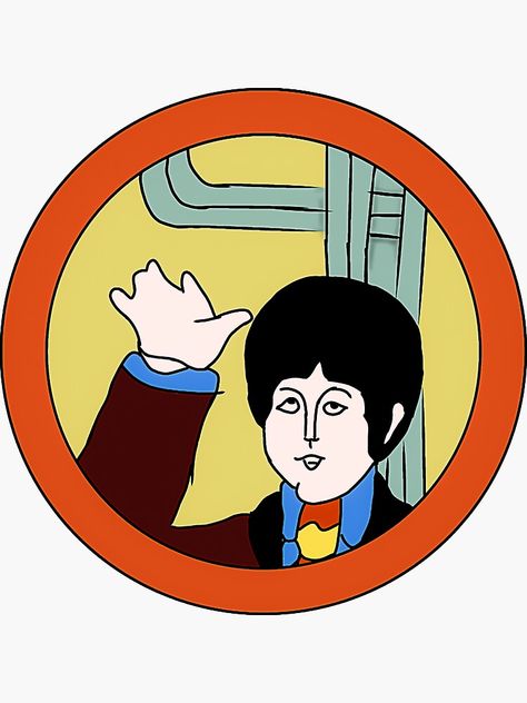 Yellow Submarine Paul, The Beatles Vinyl, Yellow Submarine Art, Beatles Cartoon, Beatles Vinyl, Travelling Wilburys, Beatles Yellow, Bag Badges, Sticker Wall