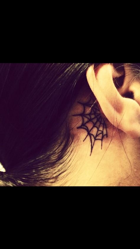 Spiderweb Tattoo, Tattoo Behind Ear, Spider Web Tattoo, Web Tattoo, Half Sleeve Tattoos For Guys, Cute Little Tattoos, Half Sleeve Tattoo, Little Tattoos, Ear Tattoo