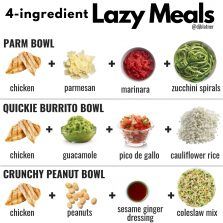 Lazy 4-Ingredient Meals | DJ Blatner Lazy Healthy Meals, Lazy Meals, Lazy Dinners, Flexitarian Diet, 4 Ingredient Recipes, Mom Bod, Coleslaw Mix, Grilling Chicken Breast, Healthy Eats