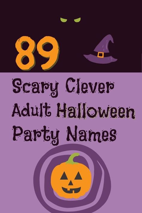 Halloween Party Names Clever, Halloween Party Invitations For Adults, Halloween Party Names, Halloween Party Games For Adults, Adult Halloween Party Games, Fun Halloween Drinks, Halloween Prizes, Halloween Party Events, Halloween Puns