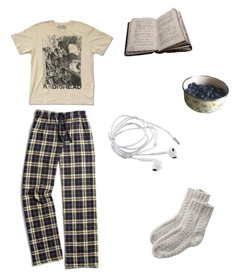 Pajamas Outfit Board, Casual Pajama Outfit, 90s Pajamas Aesthetic, Fairy Grunge Pajamas, Pajamas Ideas Outfit, Cute Pajama Day Outfits, Masc Pajamas, Indie Pajamas, Pajama Layout