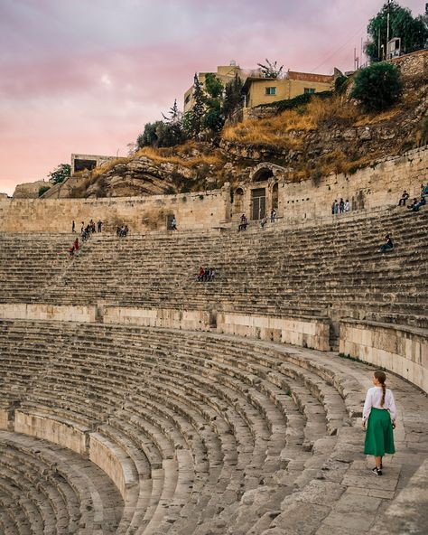 Amman | Jordan | Roman Theatre | Amman photography | Amman travel inspiration | Jordan travel | Middle East travel | Solo female travel Amman Jordan Travel, Amman Jordan, City Of Petra, Roman Theatre, Jordan Travel, Amman, Dream Travel Destinations, Travel Alone, Solo Female Travel