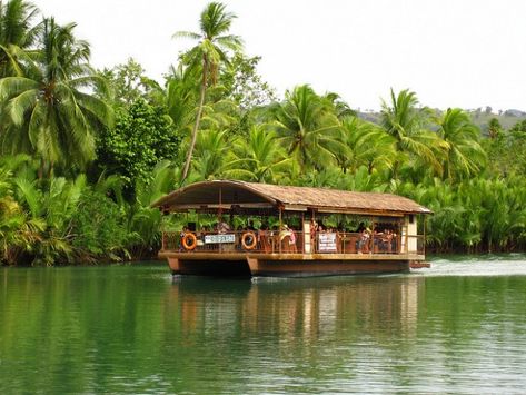 Feast your eyes (and tummy) at these scenic restaurants in the Philippines! Loboc River Bohol, River Floating, Floating Raft, Bohol Philippines, Floating Restaurant, Dreams Do Come True, Resin Furniture, Bohol, Luxury Homes Dream Houses