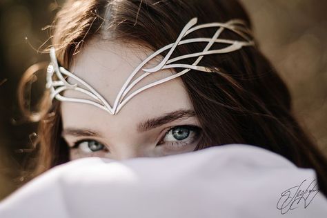 if you want to buy - write glorfin_avari@mail.ru Forest Dryad, Middle Earth Wedding, Wedding Diadem, Leaves Crown, Lotr Wedding, Fairytale Photoshoot, Elven Princess, Wood Nymph, Crown Aesthetic