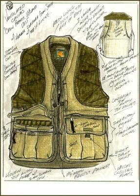 Orvis Ventilated Canvas Upland Vest Illustration by Colin Woodford #mensfashion, #fashionillustration, #outdoorclothing, #Hunting, #orvis, Vest Sketch, Vest Illustration, Army Fashion Men, Accessories Tips, Army Green Coat, Fashion Portfolio Layout, Military Vest, Leather Waistcoat, Mens Trousers Casual