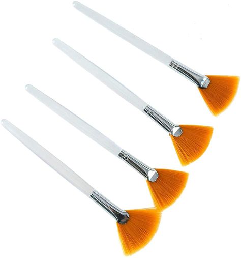 AmazonSmile: Fciqven 4 Pcs Facial Brushes Fan Mask Brush,Soft Makeup Brushes Cosmetic Tools for Peel Mask Makeup: Beauty Mask Brush, Mask Makeup, Fan Brush, Facial Brushes, Soft Makeup, School Board, Makeup Cosmetics, Makeup Brushes, Beauty And Personal Care