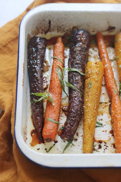 Tarragon Roasted Carrots - Supper in the Suburbs Tarragon Carrots, Carrots Side Dish, Spring Baking, Glazed Carrots, Roast Dinner, Spring Vegetables, The Suburbs, Roasted Carrots, Perfect Side Dish