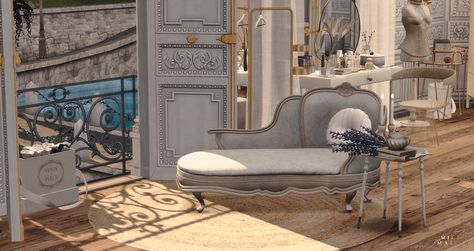 Sims Room, Parisian Bedroom, Parisian Apartment, Sims 4, Accent Chairs, Apartment, Interior Design, Bedroom, Furniture