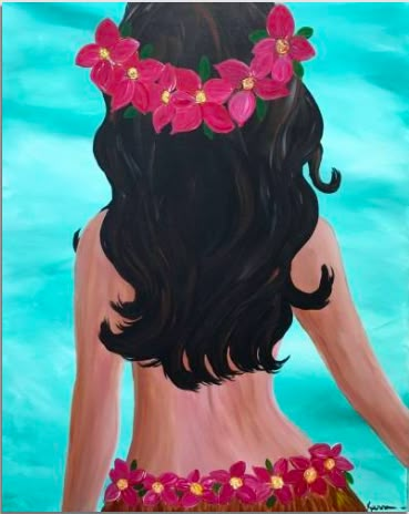 Hawaii Painting Easy, Hawaiian Painting Ideas, Hawaiian Art Painting, Hawaii Drawing, Hawaiian Painting, Hawaii Painting, Sports Pub, Tropical Painting, Hawaiian Art