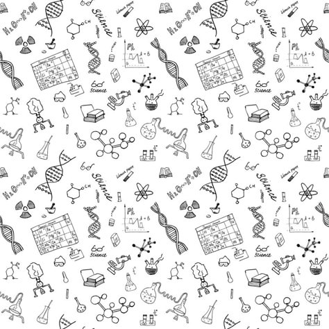 Chemistry and science seamless pattern with sketch elements Hand Drawn Doodles background Vector Illustration Elements Chemistry, Retro Games Wallpaper, General Biology, Science Doodles, Chemistry Art, Hand Drawn Doodles, Science Classroom Decorations, Stem Lab, Scrapbook Letters