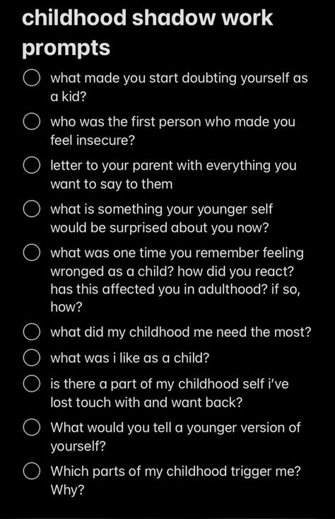 Deep Therapy Questions, Dig Deeper Questions, Journal Prompts For Childhood, Journal Prompts Deep Questions, Deep Shadow Work Questions, Questions About Childhood, Childhood Questions To Ask, Shadow Work Journal Prompts Childhood, Childhood Shadow Work