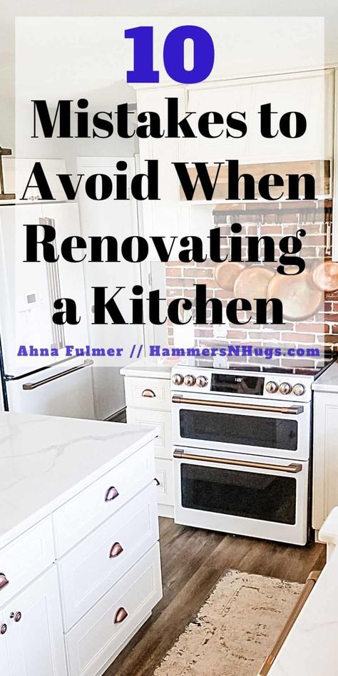 10 Mistakes to Avoid When Renovating a Kitchen - Hammers N Hugs Put Your Kitchen To Bed, Basic Kitchen Renovation, Schrock Cabinets Kitchens, Kitchen Features Ideas, 1910 Kitchen Remodel, Island Vs Peninsula Kitchen, Remolded Kitchens Ideas, Kitchen Renovation Checklist, Periwinkle Kitchen