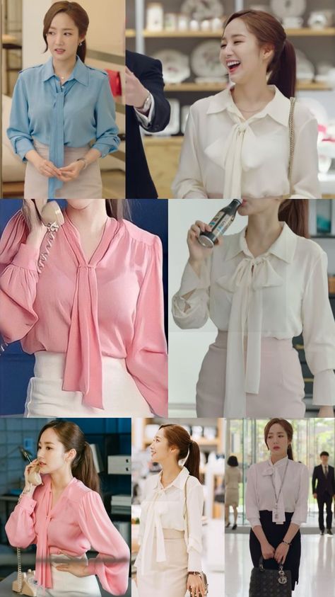 Bussines Women Outfit, Kdrama Office Outfit, Korean Office Outfits Women, Outfit Kantor, Business Formal Outfit, Preppy Chic Outfits, Kdrama Outfits, Corporate Attire Women, Secretary Kim