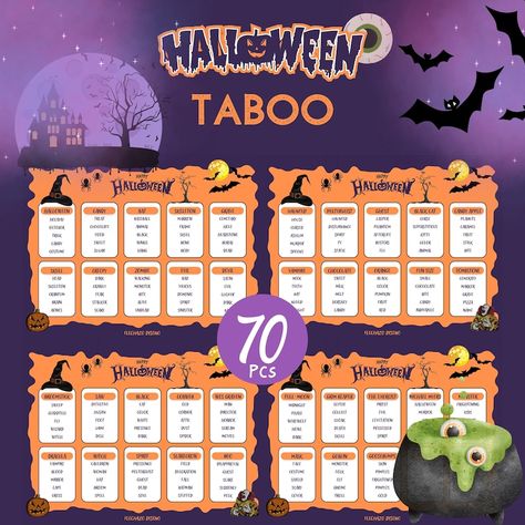 Unique Party Games, Taboo Cards, Games For Halloween, Taboo Game, Group Games, Family Halloween, Halloween Night, Game Item, Party Games