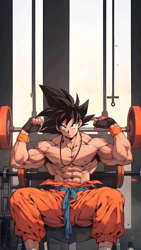 Anime Bodybuilder Wallpaper, Goku Bodybuilding Wallpaper, Goku Gym Wallpaper, Dragon Ball Z Wallpapers 4k, Dbz Wallpapers 4k, Goku Physique, Anime Gym Wallpaper, Goku Muscles, Goku Illustration