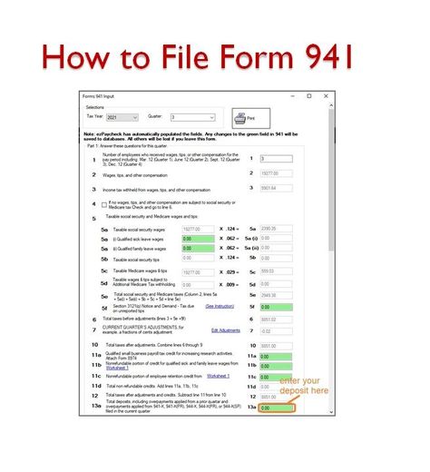 With ezPaycheck payroll software, you can file Form 941 easily. Hacking Books, Irs Forms, Payroll Software, Payroll Taxes, Bookkeeping Business, Tax Forms, Tax Preparation, Tax Return, Previous Year