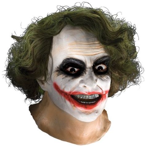 Batman The Dark Knight Adult Joker Latex Mask With Hair, Adult One Size Best Halloween Costumes & Dresses USA Batman Fancy Dress, Harley Quinn Disfraz, Joker Mask, Joker Clown, Der Joker, Batman Mask, Mascaras Halloween, Catwoman Cosplay, Joker Costume