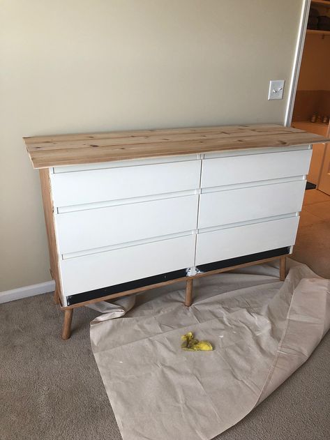 Kullen Ikea Hack, Kullen Ikea, Kullen Dresser, Ikea Kullen Dresser, Ikea Kullen, Varathane Stain, Dresser Hack, Ikea Dresser, Light Colored Wood