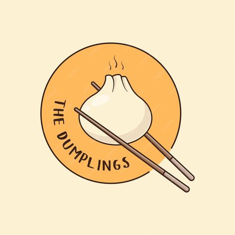 Premium Vector | The dumpling badge logo concept Logo Dimsum Design, Siomai Logo Design, Asian Logo Design, Food Festival Poster, Free Business Logo, Kitchen Logo, Business Fonts, App Interface Design, Social Templates