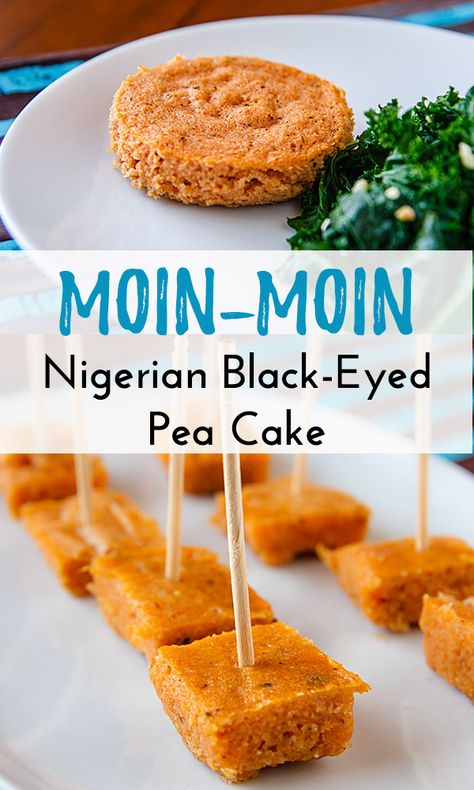 Moin-Moin (Nigerian Savory Black-eyed Pea Cake): These savory cakes are very versatile. Serve them cold or hot, as a part of a meal or as a snack. #vegan #wfpb #nigerianrecipes Pea Cake, Blackeyed Peas, Ethiopian Cuisine, African Recipes Nigerian Food, Ms Diet, Savory Cakes, African Dishes, Black Eyed Pea, International Dishes