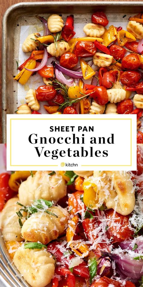 Crispy Sheet Pan Gnocchi, Sheet Pan Gnocchi, Resep Pasta, One Pan Dinner, Makanan Diet, Sheet Pan Dinners, Idee Pasto Sano, Sheet Pan Recipes, Healthy Dishes