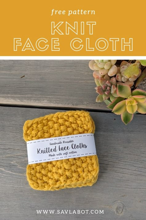 Free Pattern for reusable face cloths knit using a soft cotton blend yarn, though 100% cotton can be used too. Knitted Washcloth Patterns Free Cotton, Knit Face Cloth, Cotton Yarn Projects, Knitted Dishcloth Patterns Free, Cotton Yarn Knitting, Knitted Washcloth Patterns, Dishcloth Patterns Free, Knitted Washcloths, Dishcloth Knitting Patterns