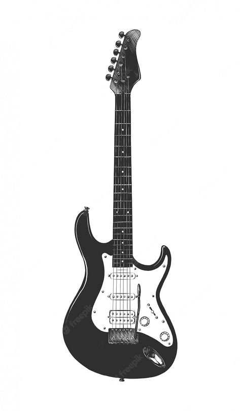 Bass Guitar Sketch, Rock Guitar Drawing, Electric Guitar Drawing Sketches, Guitar Illustration Drawing, Bass Guitar Drawing, Music Instruments Drawing, Guitar Graphic Design, Music Sketches, Bass Drawing