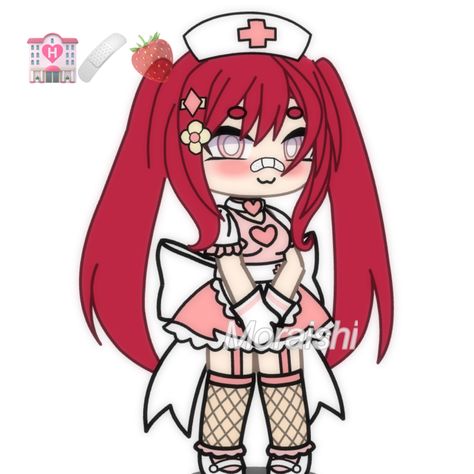 starwberry nurse😍🍓 Nurse Gacha Club Outfit, Gacha Nurse Outfits, Nurse Oc, Gacha Tips, Gacha Outfits, Gacha Stuff, Gacha Oc, Nursing Clothes, Club Outfits