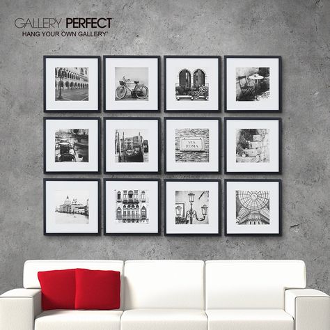 Gallery Perfect 12 Piece Black Square Photo Frame Gallery Wall Kit with Decorative Art Prints andamp; Hanging Template, Set >>> You could obtain added information at the photo link. (This is an affiliate link). Picture Gallery Wall, Entertaining House, Family Photo Wall, Picture Frame Set, Diy Playbook, Perfect Gallery Wall, Square Photo, Photo Wall Gallery, Collage Picture Frames