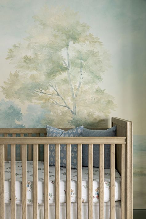 Nursery Mural Neutral, Tree Nursery Mural, Tree Wall Murals Nursery, Birch Tree Mural Nursery, Color Dining Room, Susan Harter, Willow Tree Mural Nursery, Potential Wallpaper, Nursery Murals