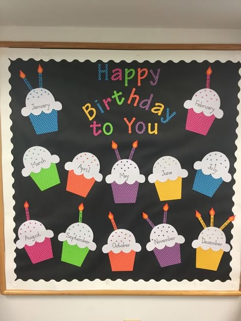 Birthday Wall Ideas, Preschool Birthday Board, Birthday Chart Classroom, Birthday Bulletin Board, Preschool Birthday, Birthday Board Classroom, Class Birthdays, Birthday Bulletin, Birthday Bulletin Boards