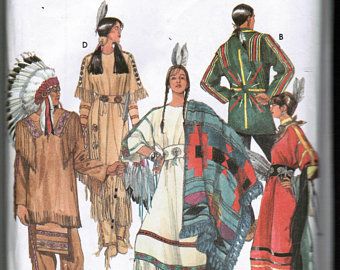 Simplicity 8281 Adults Native American Clothing Costume Sewing Pattern Size A XS S M L XL Factory Folded Uncut Halloween Costume Sewing Patterns, American Indian Clothing, Halloween Costume Patterns, Native American Dress, Simplicity Patterns Vintage, Costume Sewing, Native American Regalia, Vintage Needlework, Native American Clothing