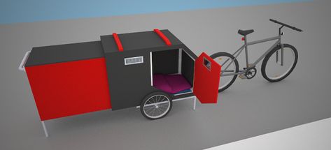 Small Trailers, Homeless Housing, Bike Trailers, Bicycle Trailers, A Frame Cabin Plans, Bike Cargo Trailer, Bicycle Camping, Trailer Diy, Bike Motor