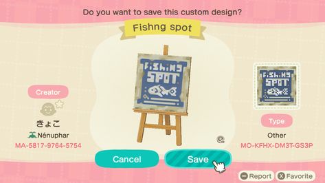 Acnh Fish Market Design Codes, Acnh Fish Design Codes, Acnh Coastal Codes, Animal Crossing Fish Market, Fish Market Sign Animal Crossing, Acnh Fishing Sign, Beach Sign Acnh, Acnh Coastal, Animal Crossing Fish