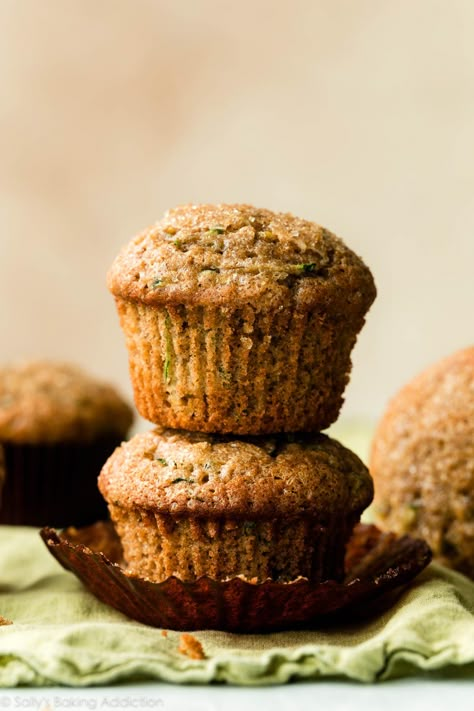 Simply Zucchini Muffins (Recipe) - Sally's Baking Addiction Zucchini Bread Muffins, Zucchini Muffin, Zucchini Cakes Recipe, Easy Zucchini Bread, Zucchini Muffin Recipes, Apple Cinnamon Muffins, Sally's Baking, Cinnamon Muffins, Easy Zucchini