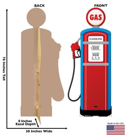 Advanced Graphics Gas Pump Cardboard Cutout Stand-Up | Wayfair Car Cardboard, Cardboard Standup, Photography Backdrops Diy, 50s Party, Vintage Gas Pumps, Hot Weels, Gas Pump, Cardboard Cutout, Big Boy Toys