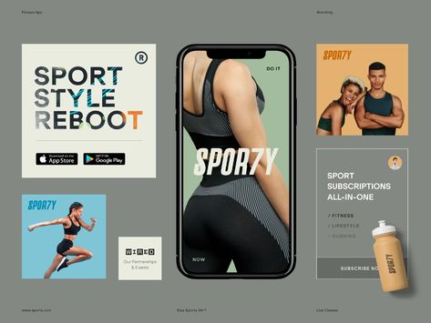 Sporty Brand Identity Fitness Branding, Workout Labs, Dream Gym, Brand Boards, Identity Design Inspiration, Webdesign Inspiration, Branding Resources, Sports Graphic Design, Instagram Layout